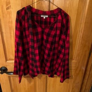 Madewell checkered blouse, Size Medium